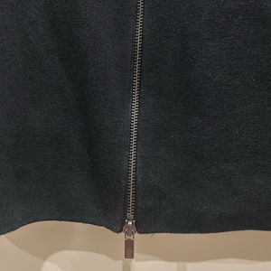 Black Korean Collar Zip Sweatshirt