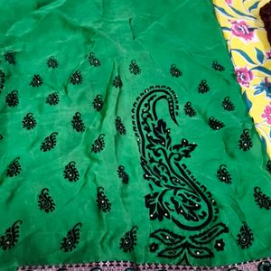 Bottle Green Saree