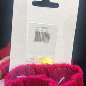 Calvin Klein Woolen Gloves - Berry Colour