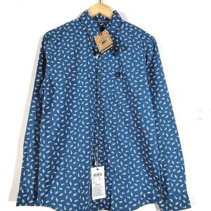 Blue Floral Print Shirt (Men's)