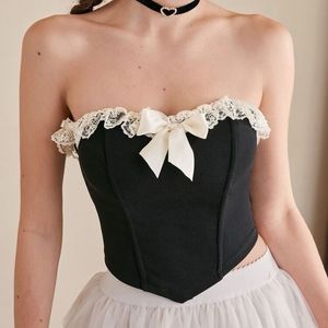 Black Corset Crop Top