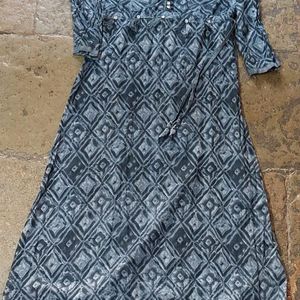 Grey A-line Kurti