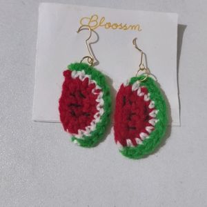 Crochet Watermelon Earings 🍉