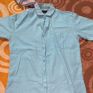 mens sea green cotton shirt new condition