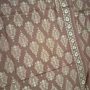 Cotton Kurti Material With Gold Prints