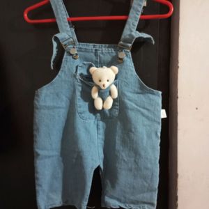 Boys Dungaree With Teddy Toy