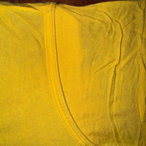 Yellow coloured cotton avaasa kurti.