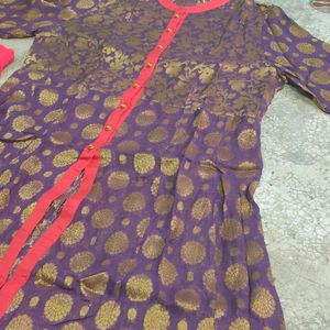 Front Slit Kurta With Attach Shinning Legging....