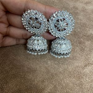 🔔silver Studded Jhumka