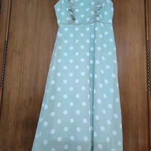 Sea Green Polka Dress Like New