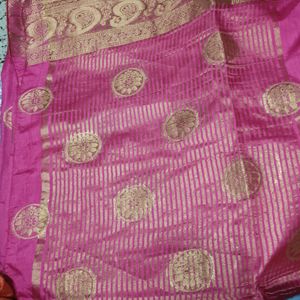 Party Wear Rose Pink Silk Saree