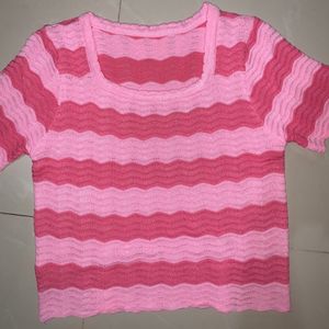 Knit Pink Cute Top