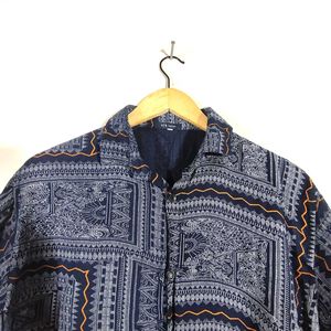 Navy Blue Printed Shirt (Men's)