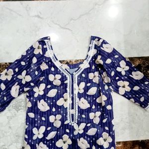 Floral Blue Kurta Set