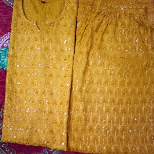 Mustard Kurti with Plazo