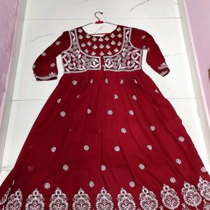 Wine Gown Kurti