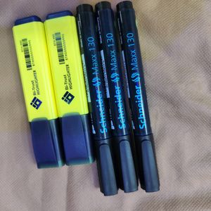 3 Markers & 2 Highlighters 🛒