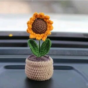 Crochet Sunflower Pot