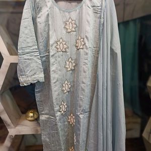 Beautiful Embroidery Kurti With Grara