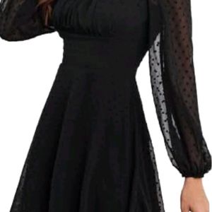 Women A Line Black Dress