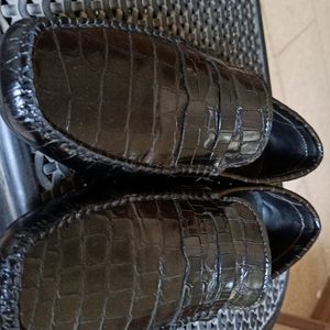 Genuine Leather Crocodile Print Loafers