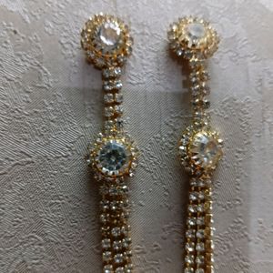 Silver Stone Earring With Golden Body