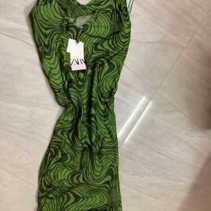 ZARA green midi dress