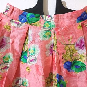 💥🆕️ Floral Silk Knee Length Skirt