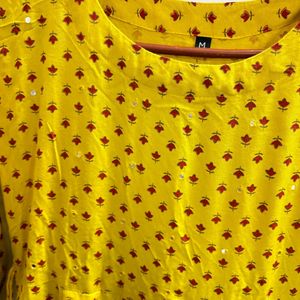 Yellow Anarkali Kurti