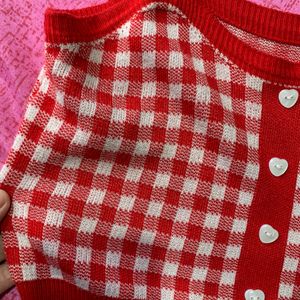 Red And White Checkered Top