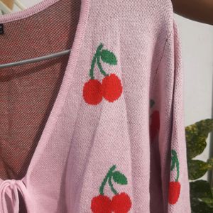 NIKKA K Pink Heart Cardigan