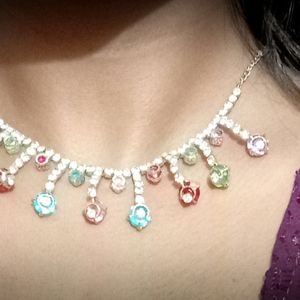 Multicolour Necklace With Earrings