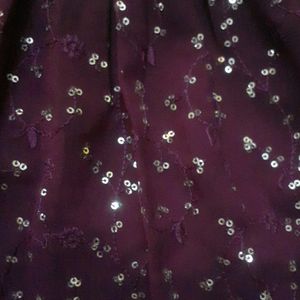 Kids Purple Georgette Sequin Work Churidar