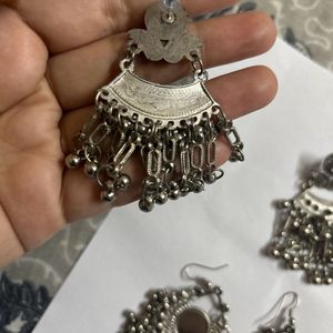 Earrings for women fashion jhumka oxidised Silver