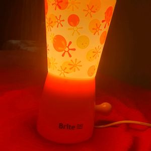 Yellow TABLE Lamp With Floral Design