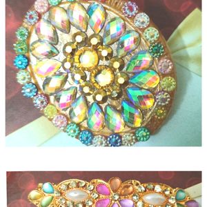 Hair Clip &  Saree Pin     Stone Work