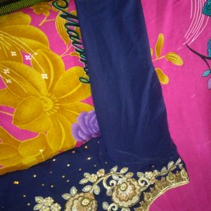Blue Sharara Suit With Net Duppata