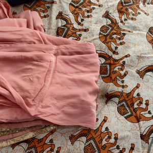 Pink Colour Pant Suit Xxl With Heavy Dupatta