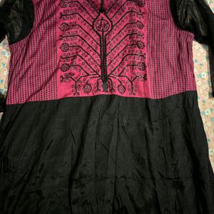 Black And Pink Kurti( Party Wear)