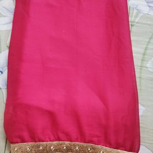 Georgette Magenta Saree With Stiched blouse