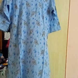 Sky Blue Colour A-line Kurti