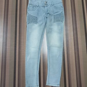 W-38 Size-30 Slim Fit Women Denim Capri