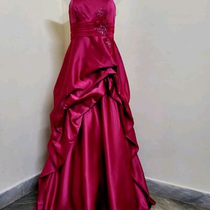 Long Dark Red Gown