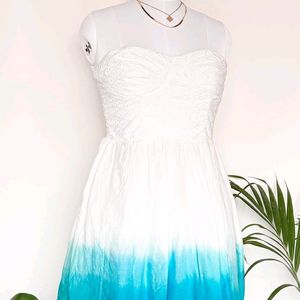 Pinteresty Tube White And Blue Dress