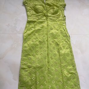 Pista Green Kurta With Palazzo And Dupatta