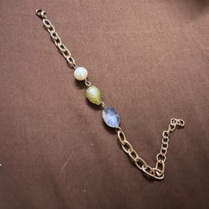 Gemstone Bracelet + Gold Studs