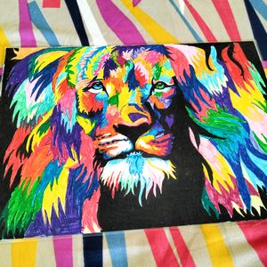 Colourfull Lion Aesthetic Painting 🎨