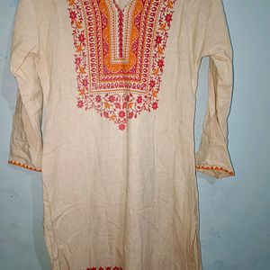 Khadi Cotton Kurta With Leggins