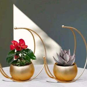 Pack Of 2 Light Weight Metal Pot - Half Moon Shape