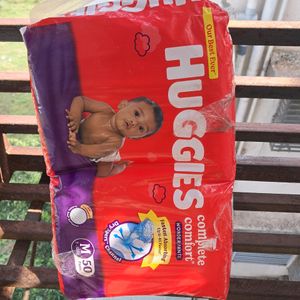 Huggies Baby Diapers M Size, 50 Count